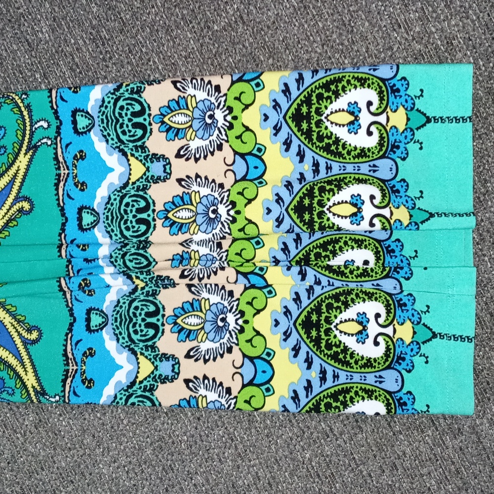 🦚Ronni Nicole🦚 - Green/Turquoise Paisley Stretch Sheath Dress - Picture 12 of 13